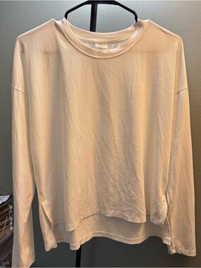 Alia Cream Waffle Knit Long Sleeve Top